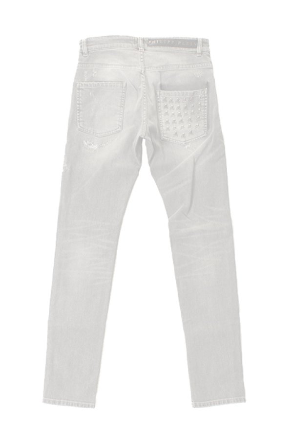 画像2:   PHILIPP PLEIN HOMME フィリッププレインオム Clash Denim Pants{PP-201706-03-GRY-AGS} (2)