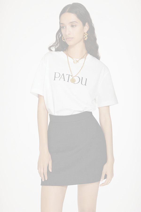 画像2:   PATOU パトゥ オーガニックコットン パトゥロゴTシャツ{JE0299999001W-BDS} (2)