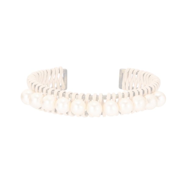 画像1:  {SOLD} ADER.bijoux アデルビジュー RATTAN pearl bangle{-AIS} (1)