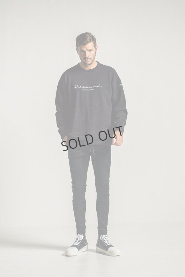 画像4: {SOLD}RESOUND CLOTHING リサウンドクロージング handwriting rogo velours fleece drop trainer{-BDA} (4)