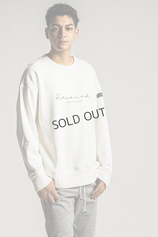 画像2: {SOLD}RESOUND CLOTHING リサウンドクロージング handwriting rogo velours fleece drop trainer{-BDA} (2)