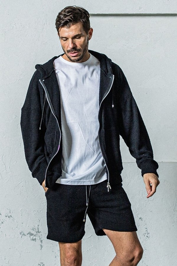 画像2: RESOUND CLOTHING リサウンドクロージング MOLE YARN PILE zip loose hoodie{-BES} (2)