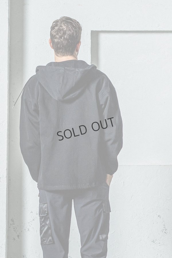 画像3: {SOLD}RESOUND CLOTHING リサウンドクロージング DENIM JERSEY coach hoodie{-BES} (3)