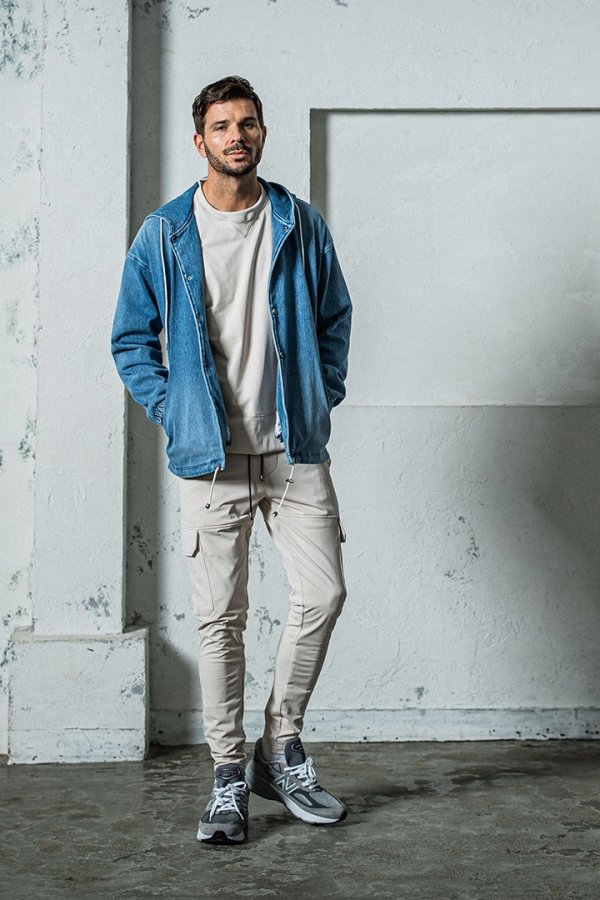 画像7: RESOUND CLOTHING リサウンドクロージング DENIM JERSEY coach hoodie{-BES} (7)