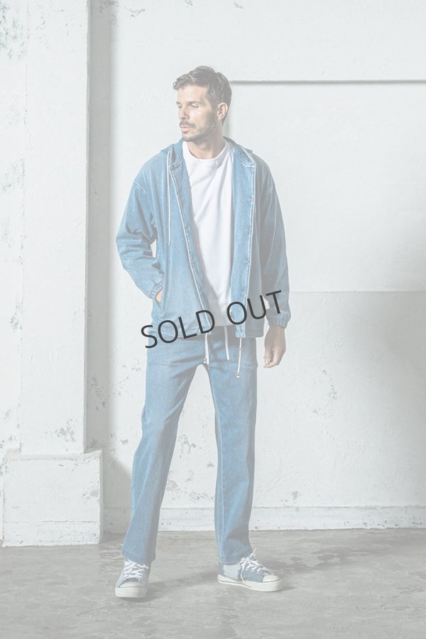 画像8: {SOLD}RESOUND CLOTHING リサウンドクロージング DENIM JERSEY coach hoodie{-BES} (8)