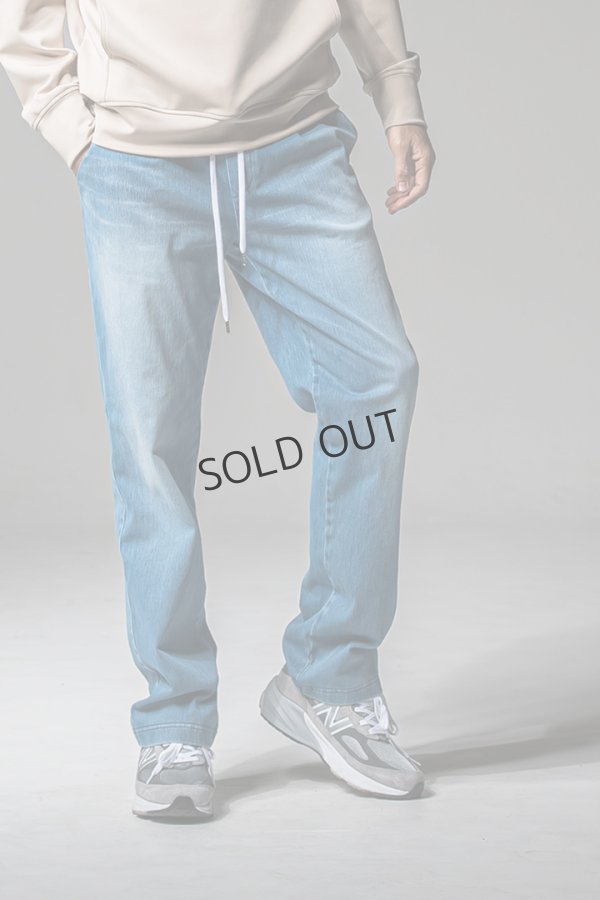 画像2: {SOLD}RESOUND CLOTHING リサウンドクロージング DENIM JERSEY WIDE PT{-BEA} (2)
