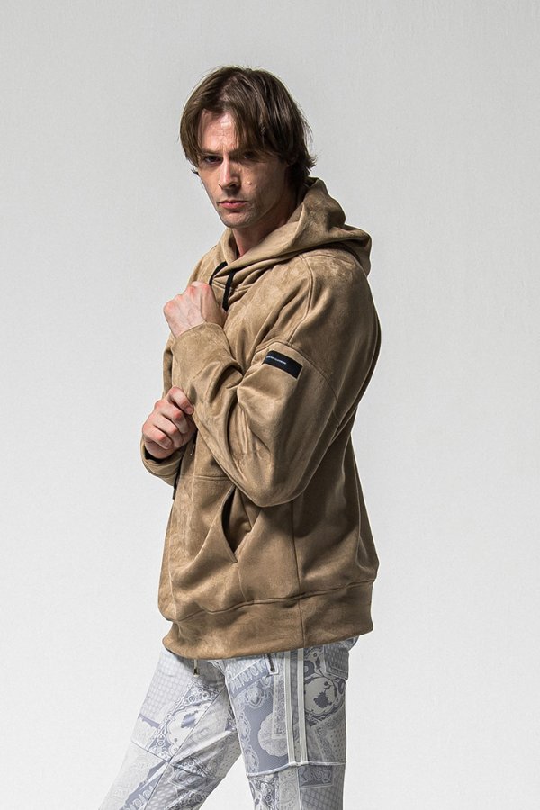 画像3: RESOUND CLOTHING リサウンドクロージング suede loose hoodie{-BFS} (3)