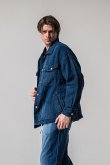 画像3: RESOUND CLOTHING リサウンドクロージング Indigo linen jack shirts{-BFS} (3)