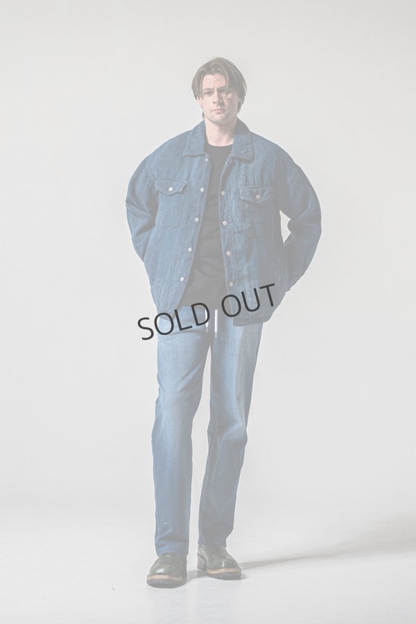 画像6: {SOLD}RESOUND CLOTHING リサウンドクロージング Indigo linen jack shirts{-BFS} (6)