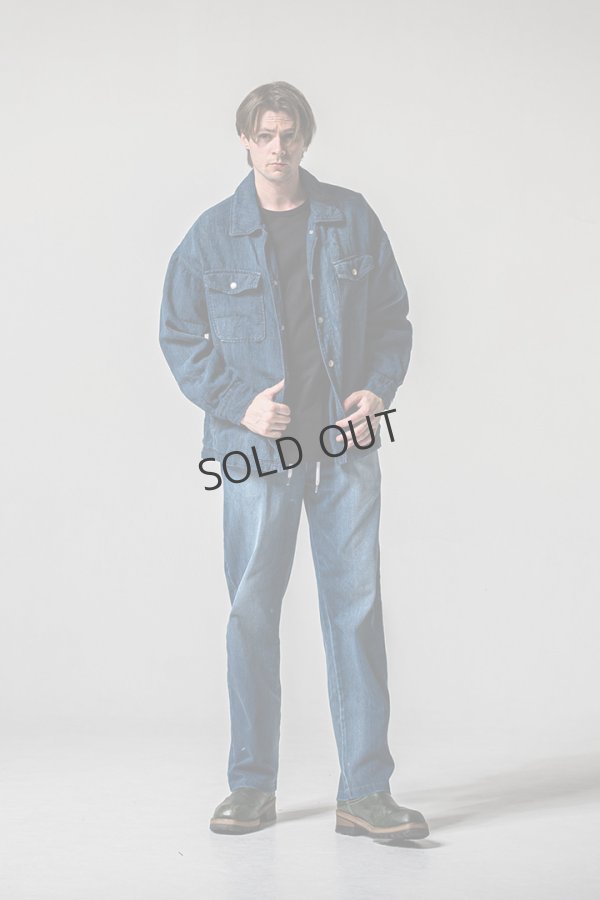 画像7: {SOLD}RESOUND CLOTHING リサウンドクロージング Indigo linen jack shirts{-BFS} (7)