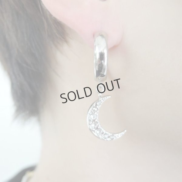 画像2: {SOLD}ADER.bijoux アデルビジュー MOON&STAR hoop pierce (silver){-AHA} (2)