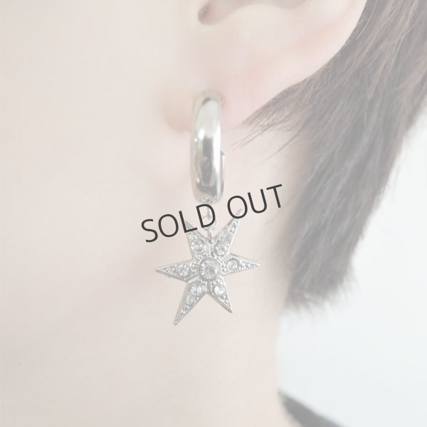 画像3: {SOLD}ADER.bijoux アデルビジュー MOON&STAR hoop pierce (silver){-AHA} (3)