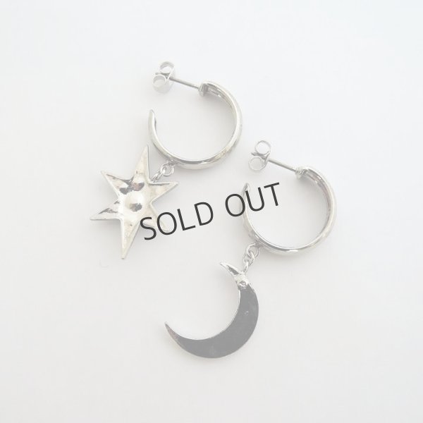 画像4: {SOLD}ADER.bijoux アデルビジュー MOON&STAR hoop pierce (silver){-AHA} (4)