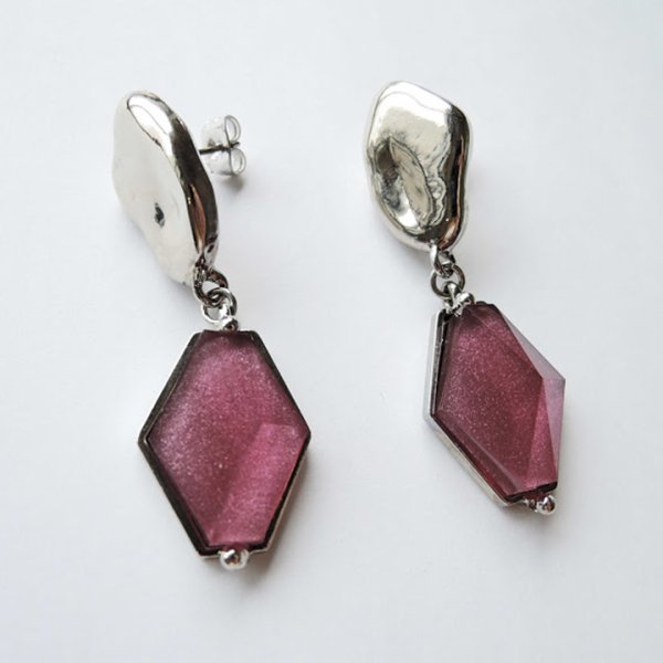 画像2: 【 50%OFF セール19,800円→9,900円】 ADER.bijoux アデルビジュー VITRAIL diamond pierce(silver){-AIS} (2)