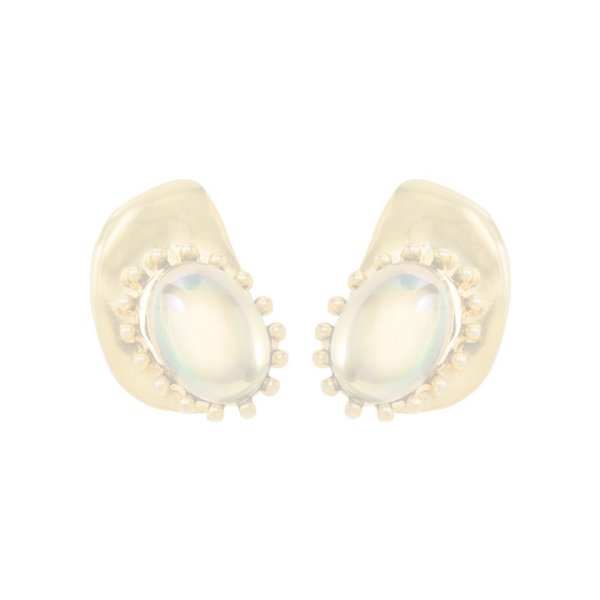 画像1:  {SOLD} ADER.bijoux アデルビジュー CAMELEON cabochon pierce{-AIA} (1)