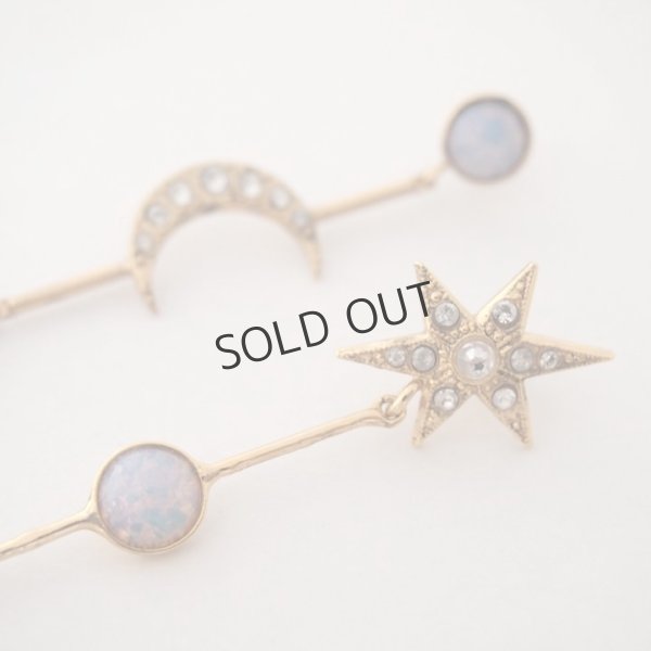 画像3: {SOLD}ADER.bijoux アデルビジュー MOON&STAR cabochon pierce{-AIA} (3)