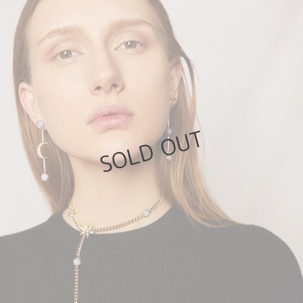 画像5: {SOLD}ADER.bijoux アデルビジュー MOON&STAR cabochon pierce{-AIA} (5)