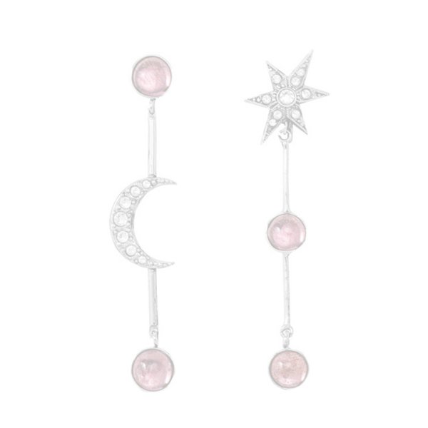画像1:  {SOLD} ADER.bijoux アデルビジュー MOON&STAR cabochon pierce{-AIA} (1)