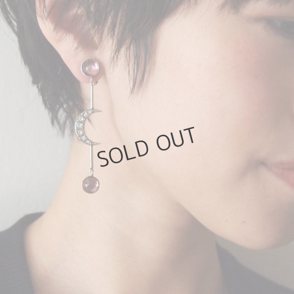 画像3: {SOLD}ADER.bijoux アデルビジュー MOON&STAR cabochon pierce{-AIA} (3)