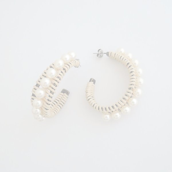 画像2:  {SOLD} ADER.bijoux アデルビジュー RATTAN peal pierce{-AIS} (2)