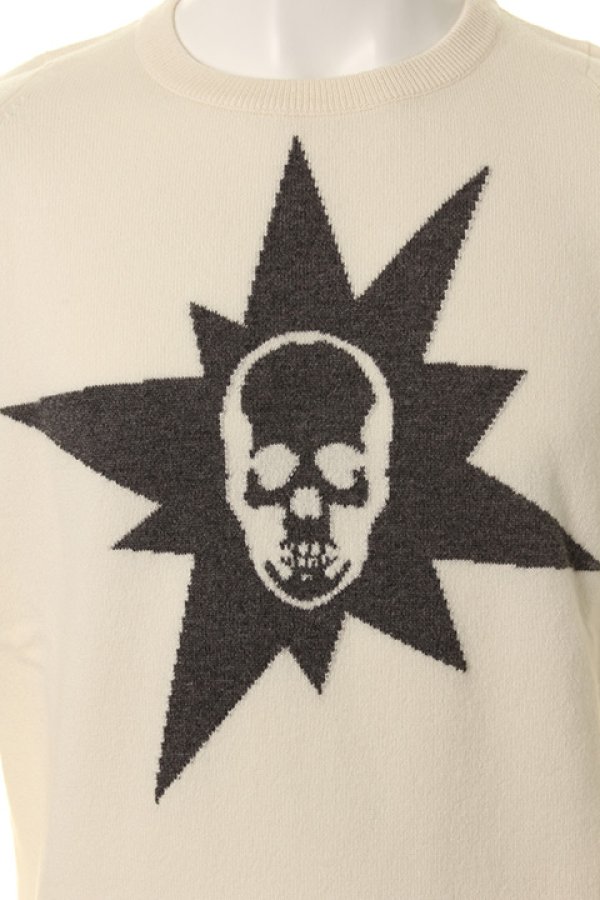 画像4: 【 50%OFF セール383,900円→191,950円】 lucien pellat-finet ルシアン ペラフィネ INTARSIA EXPLOSION SKULL（F）ROUND NECK{-AGA} (4)
