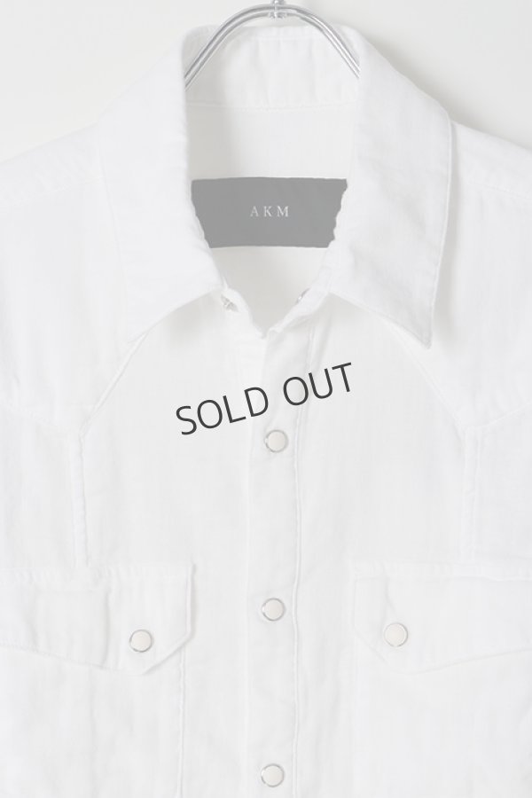 画像2: {SOLD}AKM エイケイエム DOUBLE GAUZE L/S western shirt{-BJS} (2)