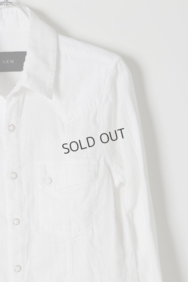 画像3: {SOLD}AKM エイケイエム DOUBLE GAUZE L/S western shirt{-BJS} (3)