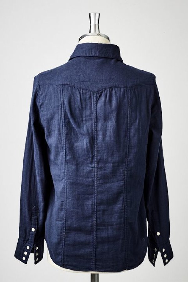 画像3: 【 30%OFF セール42,900円→30,030円】 AKM エイケイエム DOUBLE GAUZE L/S western shirt{-BJS} (3)