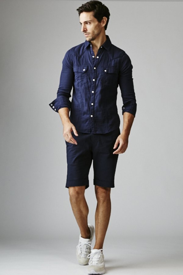 画像5: 【 30%OFF セール42,900円→30,030円】 AKM エイケイエム DOUBLE GAUZE L/S western shirt{-BJS} (5)