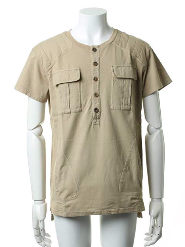画像2: 【 30%OFF セール51,700円→36,190円】 BALMAIN バルマン TEE-SHIRT BIKER 4 POCHES HOMME MEN TEE-SHIRT{S3HJ696C175-107-ACS} (2)