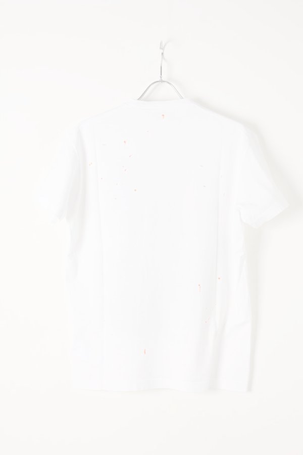 画像2:   DSQUARED2 ディースクエアード Contrast Print White T-Shirt{-AIA} (2)