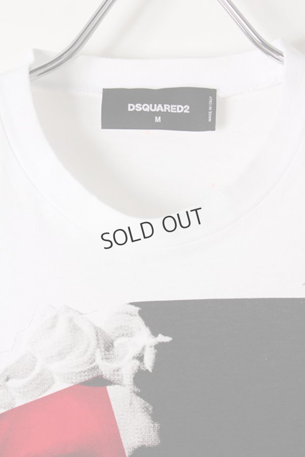 画像3: {SOLD}DSQUARED2 ディースクエアード Contrast Print White T-Shirt{-AIA} (3)
