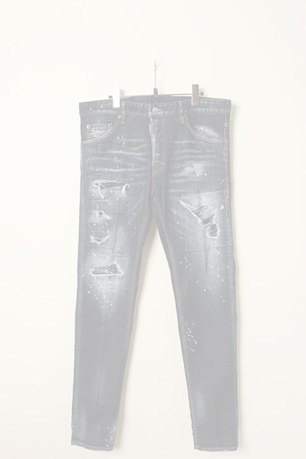画像1:   DSQUARED2 ディースクエアード Dark Ripped Bleach Wash Cool Guy Jeans{S74LB1193S30789470-BBA} (1)