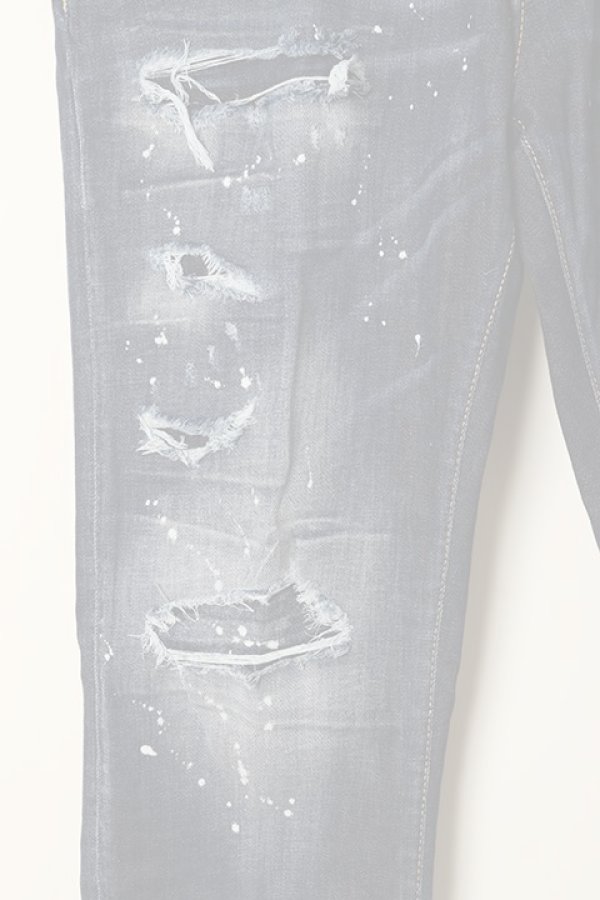 画像5:   DSQUARED2 ディースクエアード Dark Ripped Bleach Wash Cool Guy Jeans{S74LB1193S30789470-BBA} (5)