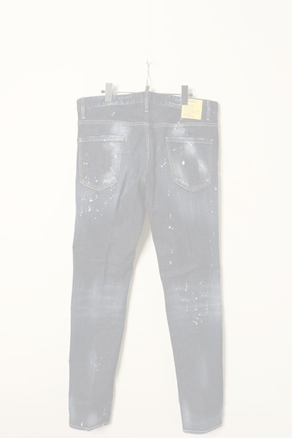 画像7:   DSQUARED2 ディースクエアード Dark Ripped Bleach Wash Cool Guy Jeans{S74LB1193S30789470-BBA} (7)