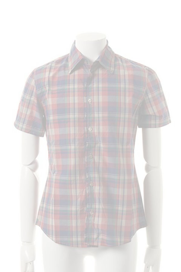 画像1:   VADEL バデル typewriter check selvage-wire shirts S/S{-ADS} (1)