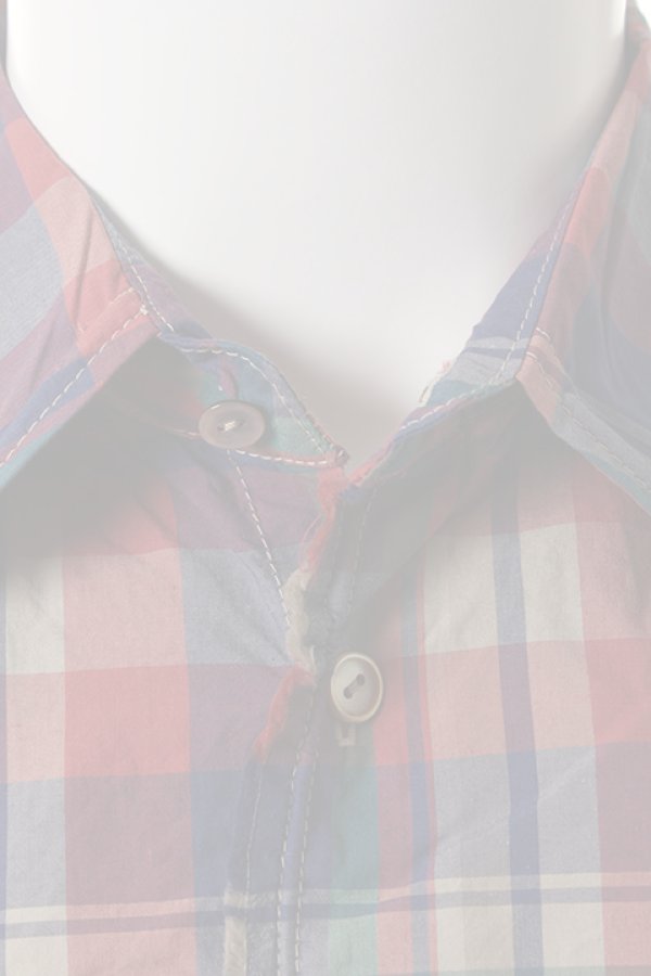 画像4:   VADEL バデル typewriter check selvage-wire shirts S/S{-ADS} (4)