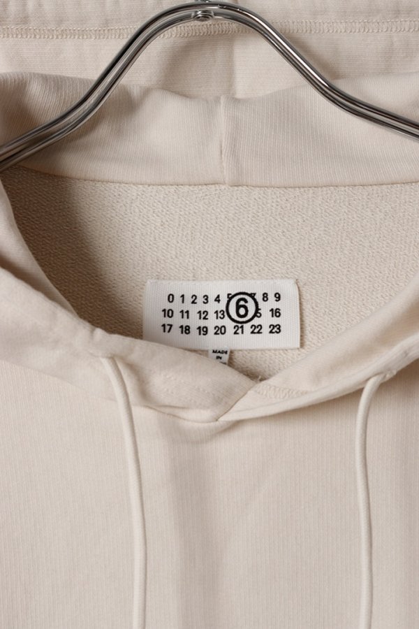 画像2: MM6 Maison Margiela エムエムシックス メゾンマルジェラ アンブラッシュドコットン フーディ{SH0GU0048M25025103-BFA} (2)