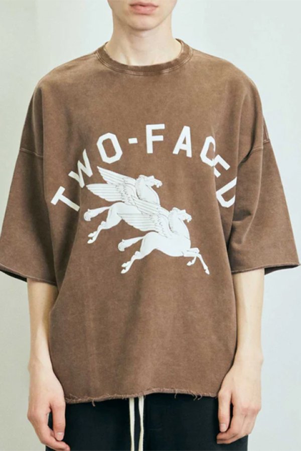 画像10: TAIN DOUBLE PUSH タインダブルプッシュ HELL YEAR SHORT SLEEVE SWEAT(リバーシブル仕様){-BBA} (10)