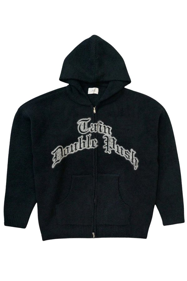 画像1: TAIN DOUBLE PUSH タインダブルプッシュ SHAGGY KNIT HOODIE{-BEA} (1)