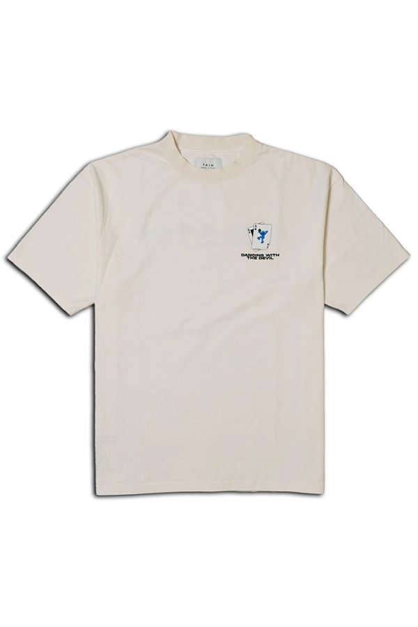 画像1: 【 20%OFF セール14,300円→11,440円】 TAIN DOUBLE PUSH タインダブルプッシュ DANCING WITH THE DEVIL SHORT SLEEVE T-SHIRTS{-BEA} (1)