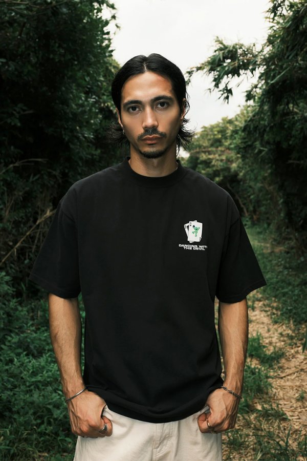 画像4: 【 20%OFF セール14,300円→11,440円】 TAIN DOUBLE PUSH タインダブルプッシュ DANCING WITH THE DEVIL SHORT SLEEVE T-SHIRTS{-BEA} (4)