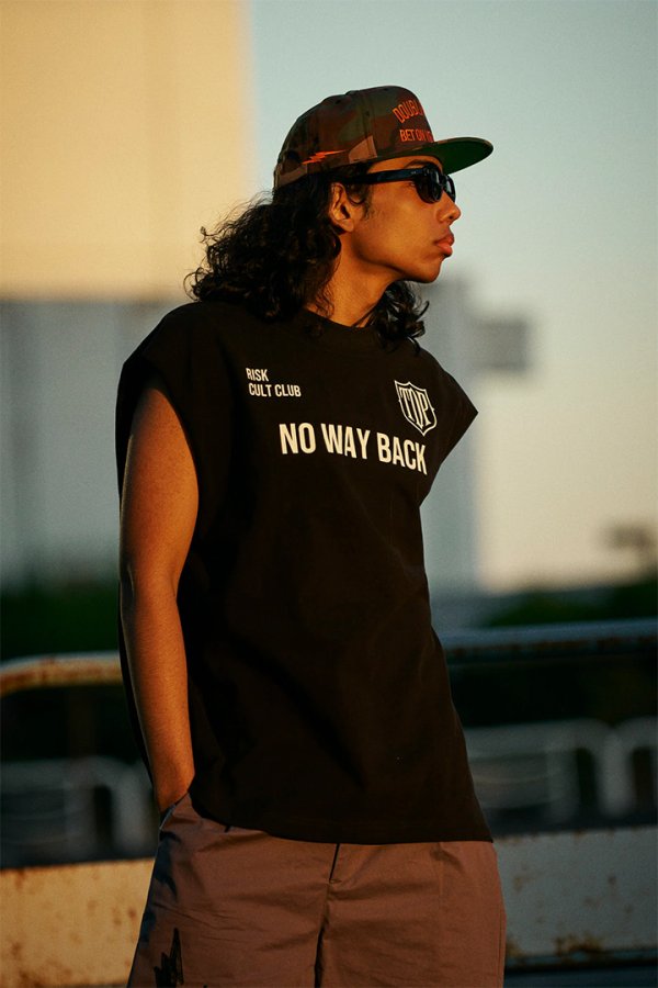 画像3: TAIN DOUBLE PUSH タインダブルプッシュ NO WAY BACK NO SLEEVE T-SHIRTS{-BFS} (3)