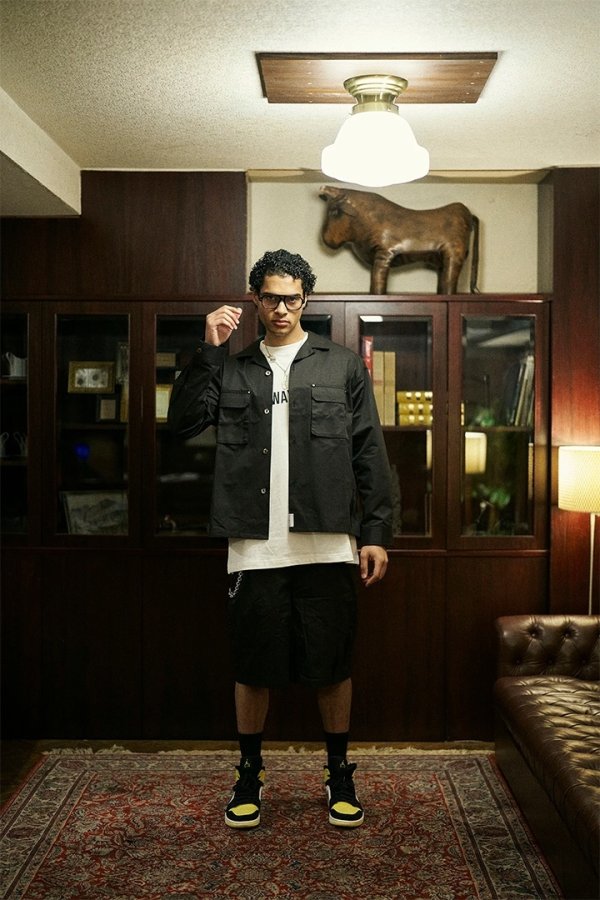 画像3: TAIN DOUBLE PUSH タインダブルプッシュ TAIN THUNDER OPEN COLLAR SHIRTS {-BFS} (3)