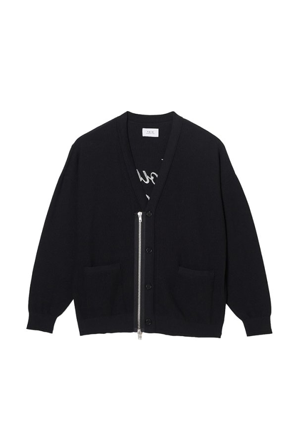 画像1: TAIN DOUBLE PUSH タインダブルプッシュ KNIT ZIP CARDIGAN{-BFS} (1)