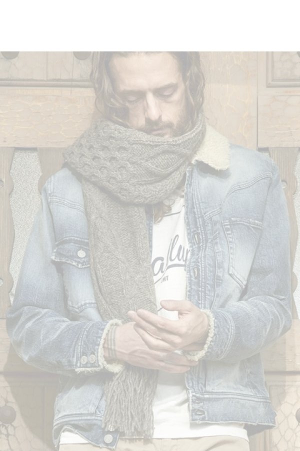 画像1:   TMT ティーエムティー PERUVIAN HANDKNIT MUFFLER{-AHA} (1)