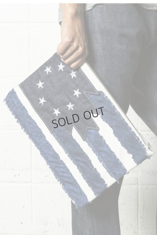 画像1: {SOLD}TMT ティーエムティー NATIVE U.S.FLAG CLUTCH BAG{-AHA} (1)