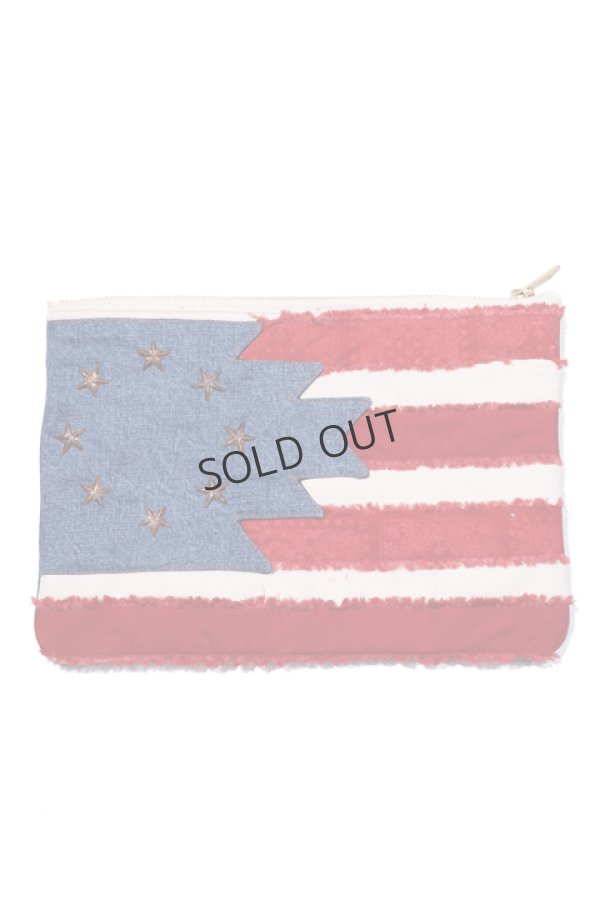 画像2: {SOLD}TMT ティーエムティー NATIVE U.S.FLAG CLUTCH BAG{-AHA} (2)