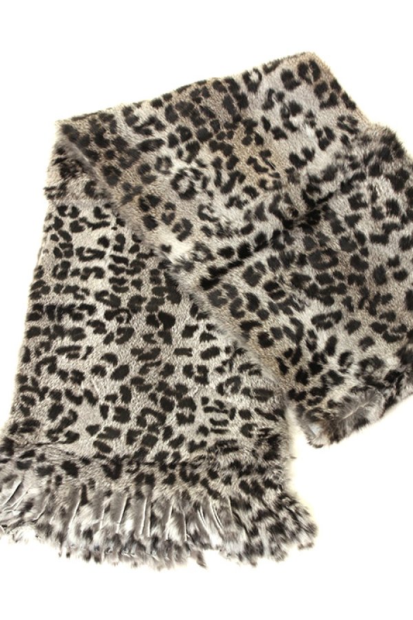 画像3: under bar アンダーバー ラビットファーLEOPARD柄ストール{-ADA} (3)