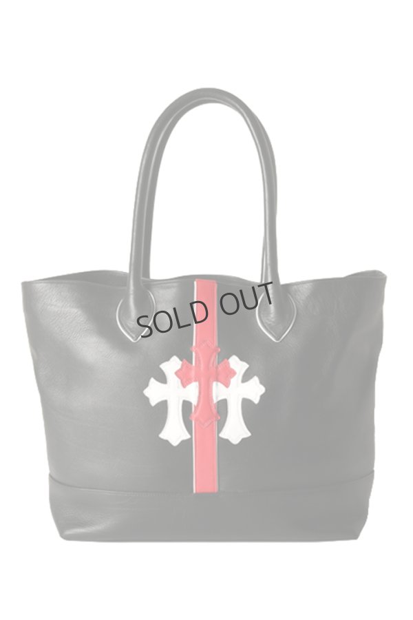 画像1: ☆新品未使用 CHROME HEARTS クロムハーツ セメタリークロスパッチ レザートートバッグ (1)